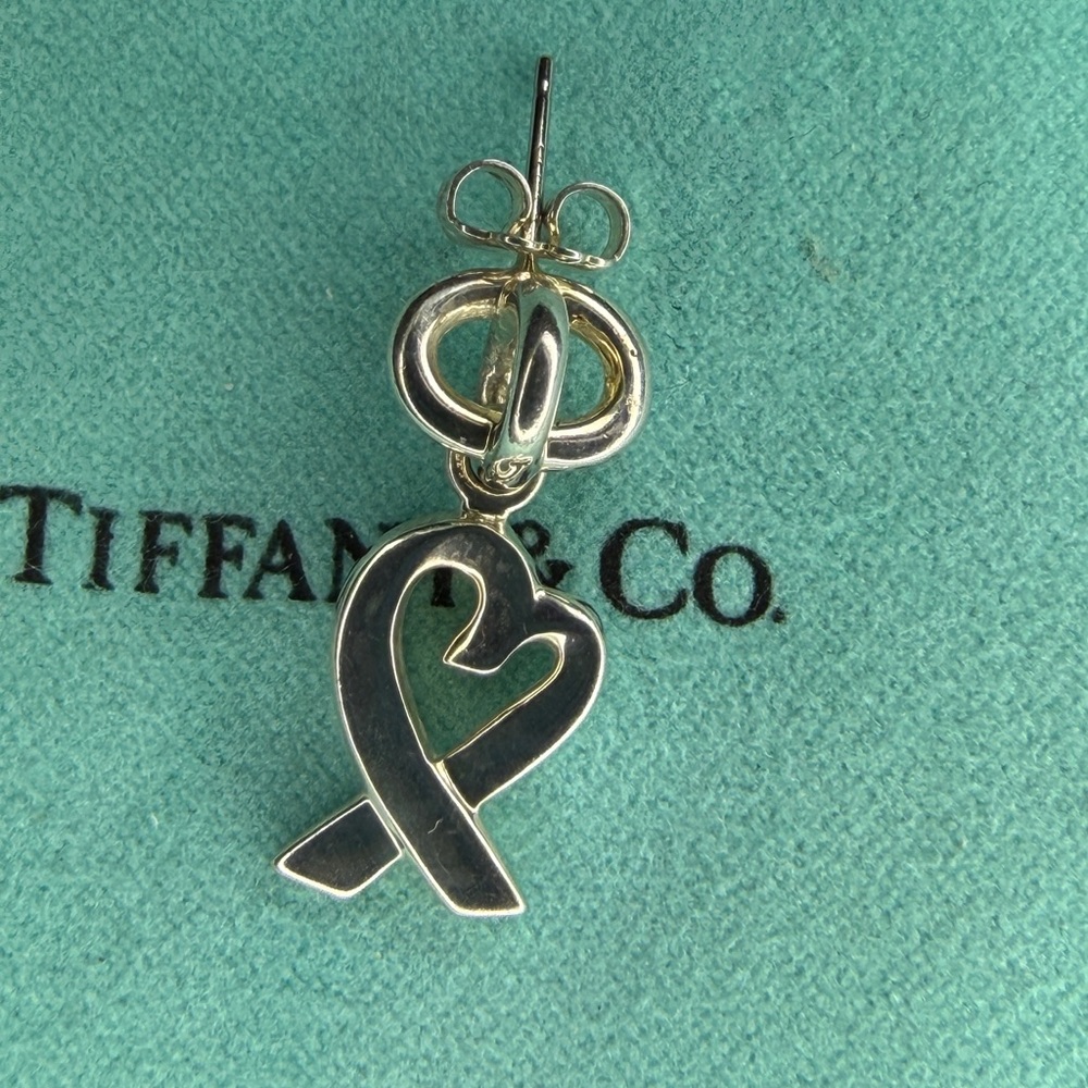 TIFFANY & CO. PALOMA PICASSO Sterling Silver LOVING HEART Dangle Single Earring